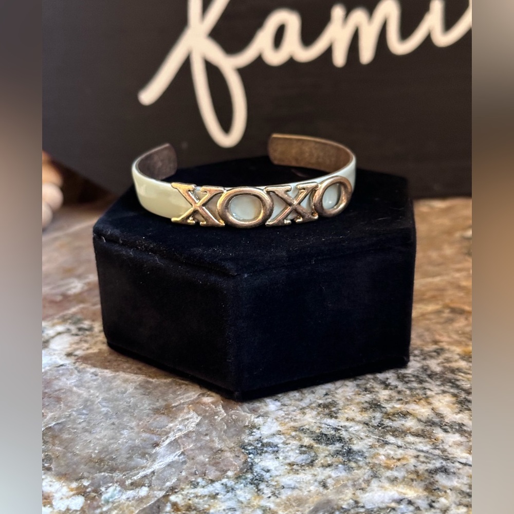 XOXO Gold Mint Green Cuff Bracelet